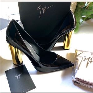 Giuseppe Zanotti Black and Gold Pumps Crudelia